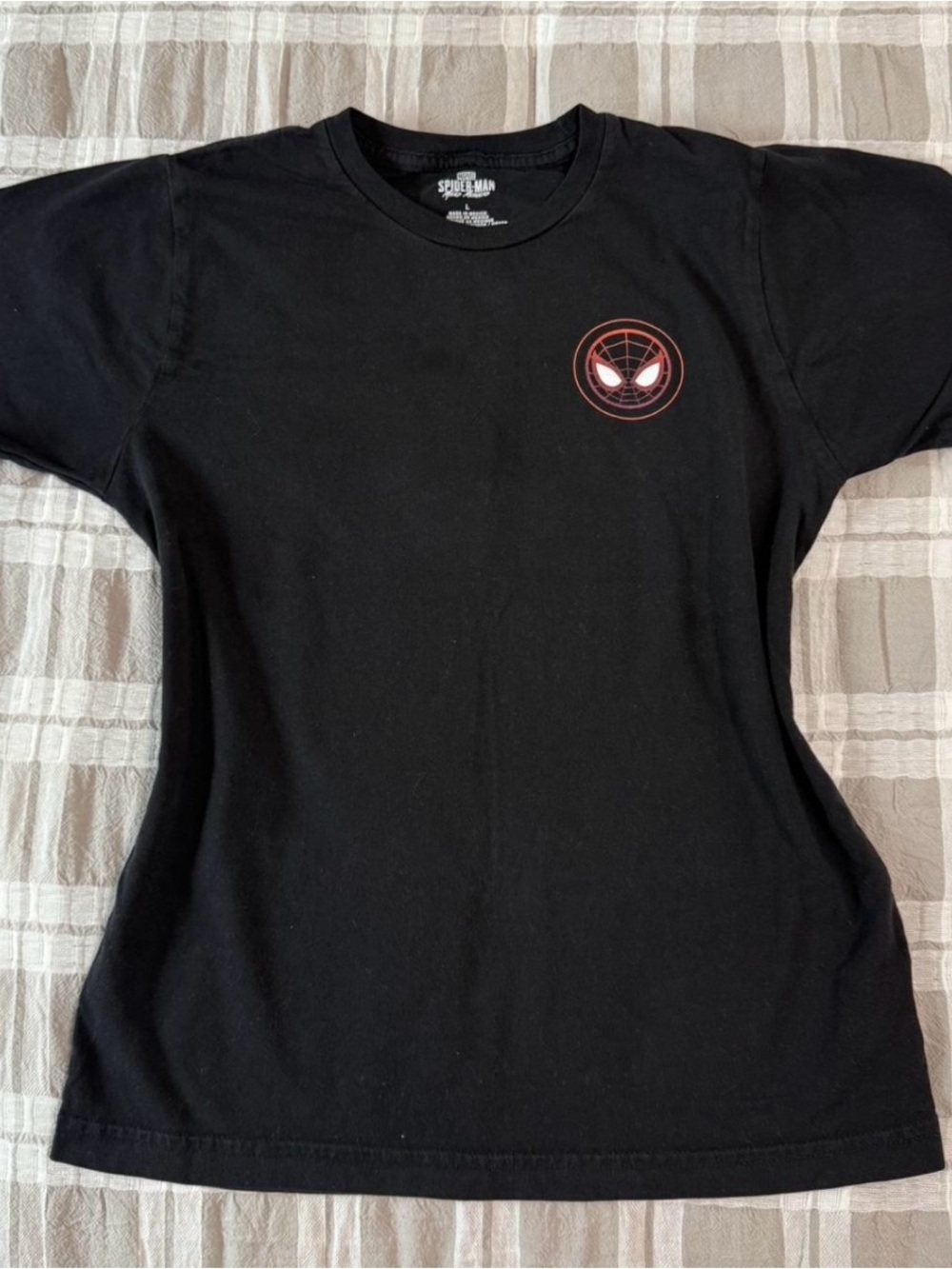 Kids Marvel Miles Morales Black Logo Crewneck Tee